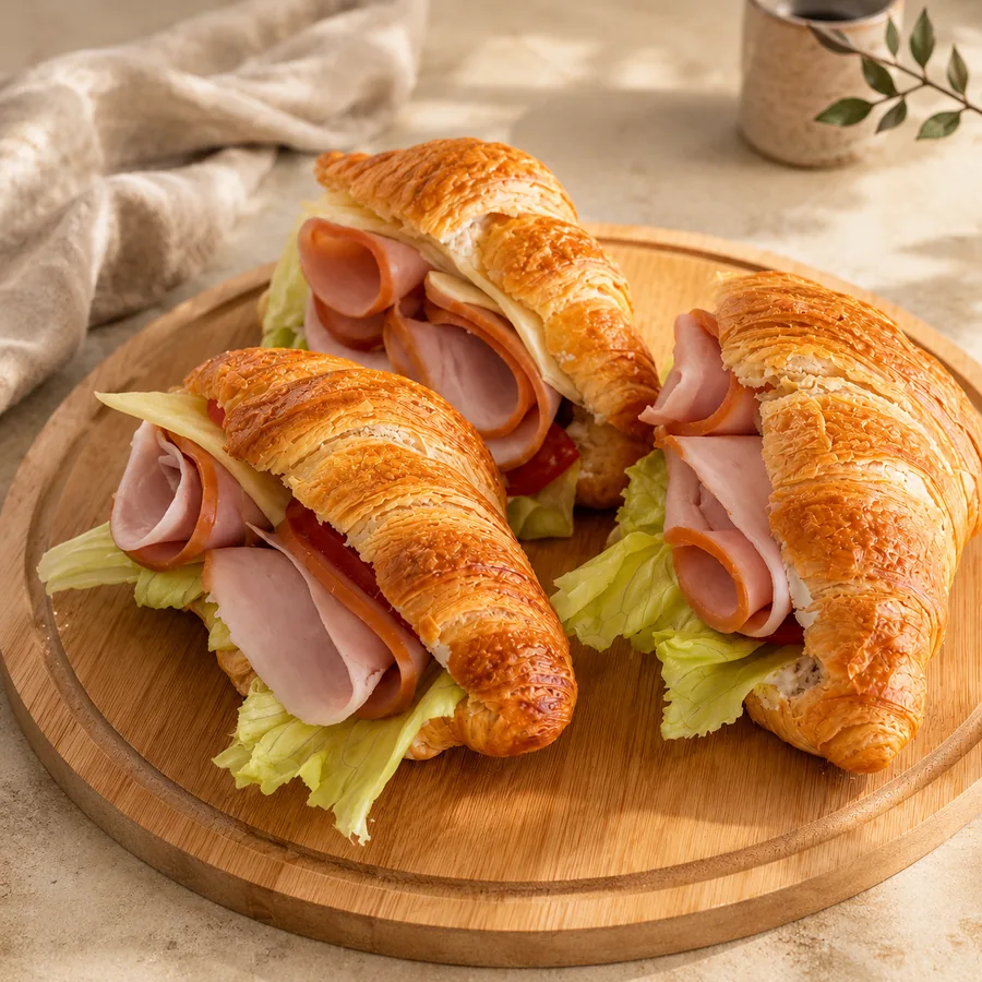Croissant Sandwiches With Ham & Cheese